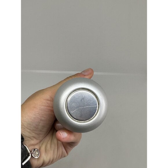 Silver Metallic Round Car Gear Shift Knob with Threaded Base - Picture 5 of 7